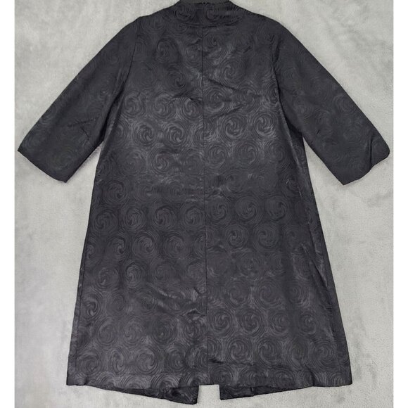 Womens Jacket Size 13-14 Black Van Swirl Pattern Long Sleeve Formal Evening Coat - Picture 2 of 11